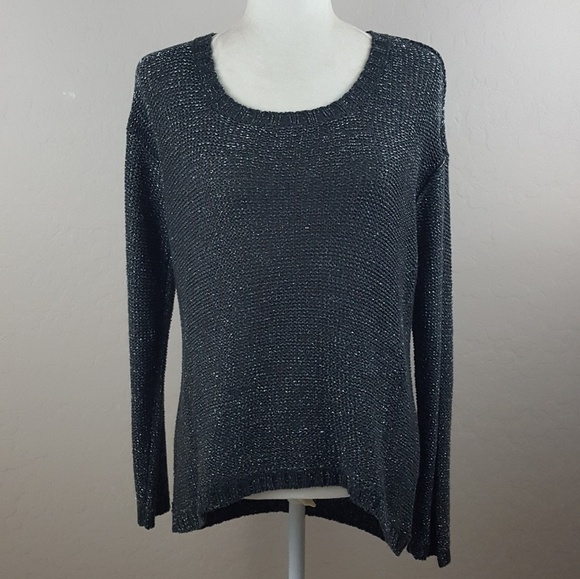 Design Lab by‎ Lord & Taylor Black Metallic Sweater - Picture 3 of 8